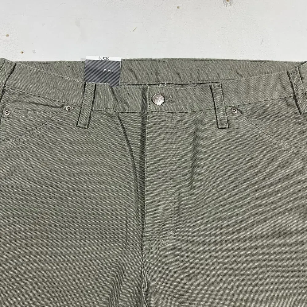 Dickies Carpenter Jeans Mens 36x30 Military Green Relaxed Fit Work Pants NWT